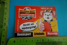 Alter Aufkleber PKW Automobil Rennsport Museum ERLEBNIS-WELT NÜRBURGRING