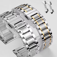 Edelstahl Uhrenarmband 12–24 mm Metall Armband Gebogenes Ende Uhr Ersatzband