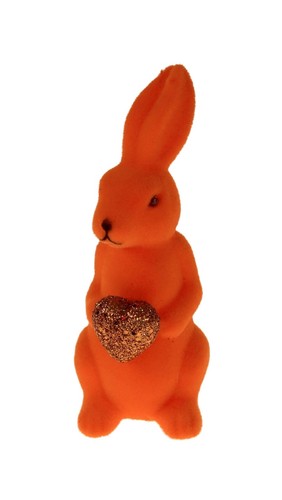 Hase beflockt mit - , glitzerherz