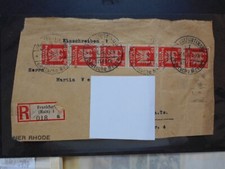 DR 1924 Belegteil Einschreiben 6mal 357 mit SST Frankfurt älteste Messe (e107)
