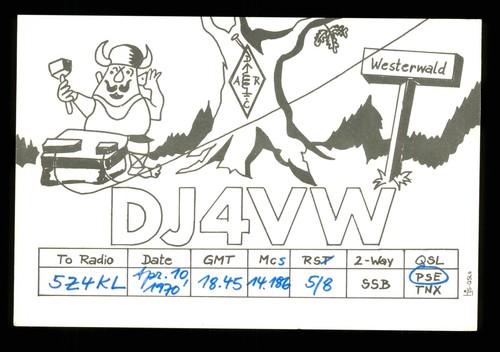 Qsl karte radio germany dj4vw - radio,