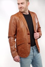 Sakko, Herren Leder-Blazer aus