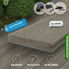 WPC Massiv Terrassendielen 2.Generation Diele Komplettset 6-99m² (mit Entladung)