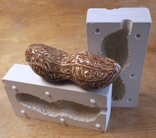 Gipsform *Erdnuss* für das keramische Gießen oder zum Einformen von Ton...