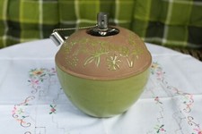Petroleumlicht Petroleumlampe Steingut grün NEU