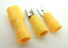 Flachstecker Steckverbinder Flachsteckhülsen Kabelschuh 4 - 6mm² Gelb 6,3mm
