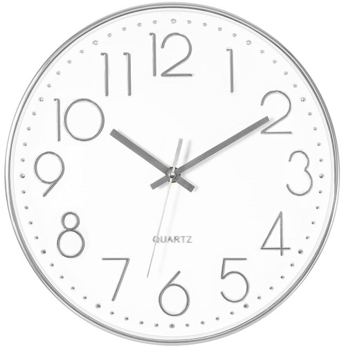 Wanduhr silber lautlos - lautlos, 30