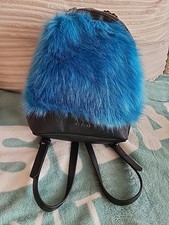 REPLAY Backpack Rucksack Tasche ,blau, Schwarz,Fell,Damen 