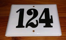 Emailhausnummer Nr. 124 Hausnummer Schild Emaille Zahl Emailschild Nummer Email