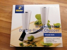 TCM Wiegemesser Edelstahl. Schneidemesser, Edelstahl-Doppelklinge. NEU UND OVP. 