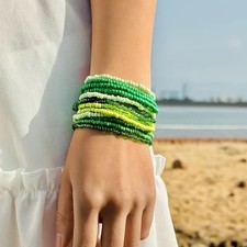 Schickes Perlenarmband-Set für Damen – Boho Stil, handgemacht, 15-teilig