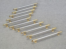 10 Möbelgriffe 170mm Küchengriff Stangengriff Relinggriff Bicolor Edelstahl/Gold
