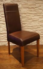 Dunkelbraunes Echtleder Stuhl