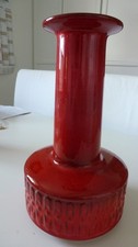 Keramik - Vase, Fohr, 70er Jahre, rot-schwarz, ca. 30 cm hoch