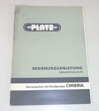 Betriebsanleitung +Teilekatalog Platz Karrenspritze mit Handpumpe Cimbria