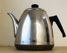 Vintage Lauffer Norwegen Kupferboden Teekessel Kaffeekanne S.Stahl MCM
