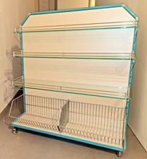 Gondelregal m. Glasböden 100x115cm(bxh) robust m. verchromten Trägern