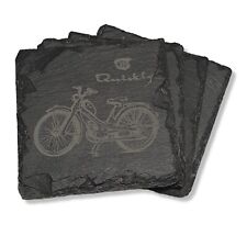 4x Schieferuntersetzer * NSU Quickly * 10x10 cm * Schiefer Untersetzer