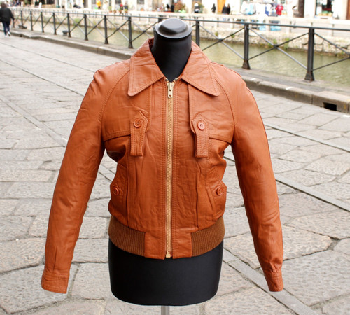 Damen bomber lederjacke tabak - damen,