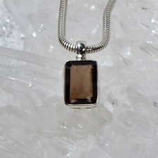 Rauchquarz Anhänger, 925er Silber, Edelsteinanhänger (14122), Edelsteinschmuck