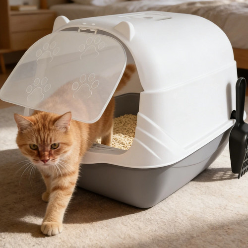 Große katzentoilette mit - große,