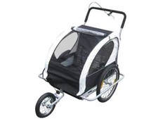 2 IN 1 KINDERFAHRRADANHÄNGER ANHÄNGER FAHRRAD BUGGY FÜR 2 KINDER FAHRRADANHÄNGER