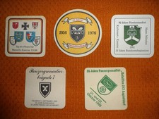 5  versch./ seltene Militaria  Bierdeckel - aus Einbeck, Hamburg, Berlin ... !!