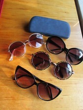 4 x Sonnenbrille gebraucht 1 Etui  -  1 Brille  H& M  Damen Sonnenbrillen