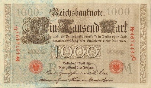 Deutsches reich banknote - banknote, 1000