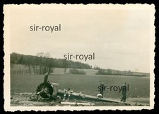 Abgestürztes Flugzeug Wrack Propeller und Luftwaffe Soldaten - WK2 Foto 9x6cm