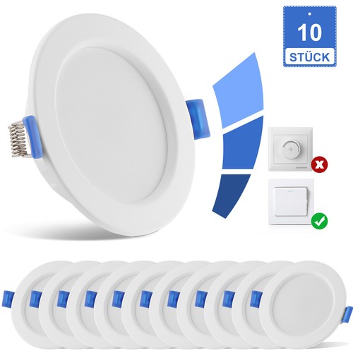 10x led einbaustrahler dimmbar - einbaustrahler,