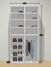 Kleiderschrank mit Spiegelfront und weißem Korpus