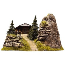 Diorama H0 1:87#Berg Fels/Granit Struktur#patiniert" Gebirge "patiniert#begrünt