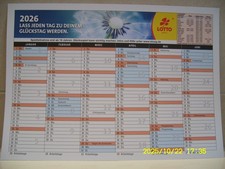 Lotto Bayern Tafelkalender, Kalender 2026 DIN A4 mit Feiertagen und Ferien