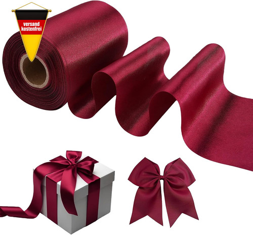 Satinband rot 10cm 20m - satinband, x