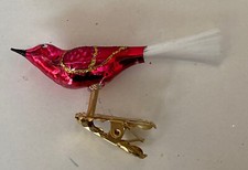 Weihnachtsschmuck Mini-Vogel auf Clip Rot 4360/22