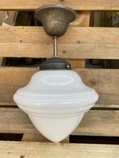 Deckenlampe Jugendstil Hängelampe Antik Messing Lampe Tropfen Opalglas Artdeco