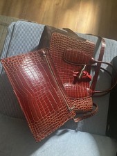 Longchamp Roseau Cuir M Made In France Bag Shoulder Strip + Clutch Bag