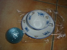 Bareuther Sammeltasse Mocca Mokka  Espresso  blau gold 2 Teile + Kugel hellblau