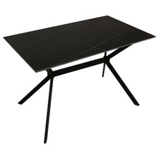 B-Ware Esszimmertisch MCW-O58, Sinterstein, Marmor-Optik 120cm, schwarz-gold