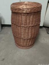 Wäschekorb Wäschetruhe Truhe Oval Spielzeugbox Handarbeit  Weide 60 x 40 cm