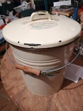 Eimer 10 Liter DDR Emaille mit Deckel Windeleimer Mülleimer Kücheneimer