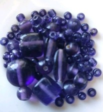 Hobbyauflösung ❤️ Konvolut Glasperlen Mix Lila ~ 4 - 14 mm KNORR prandell ❤️ E