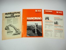 Hanomag M40 Mobilbagger + Ausrüstungen 2x Prospekt 1970er Jahre