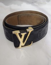 Louis Vuitton Herren Gürtel Schwarz Gold  Original