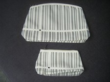 NEU 2tlg. Set Kulturbeutel + Kosmetiktasche     TCM     beige gestreift