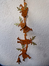 "Elch Girlande" Rentier Edel Rost Deko Mobile mit 3D-Effekt aus Metall