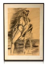 Weiblicher Akt - Kohle