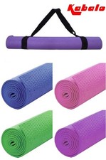 Extra lange Yogamatte 183 cm x 61 cm Fitness Camping Übung Pilates mit Gurttasche