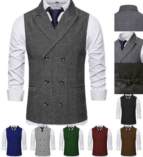 Herren doppelbrust tweed - herren, weste